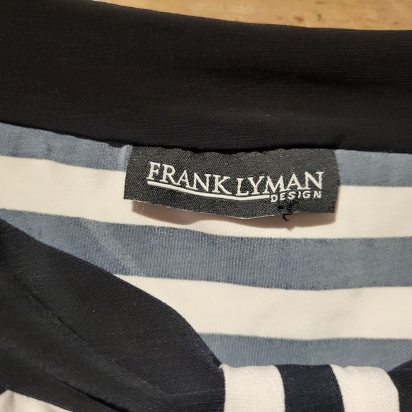 Frank Lyman Design Black and White Striped Women's Top - Picture 2 of 5